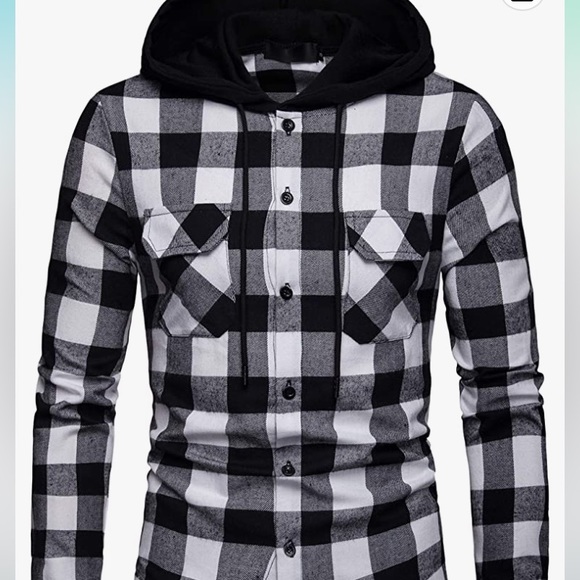 Shirts | Mens Buffalo Print Hooded Long Sleeve Shirt | Poshmark